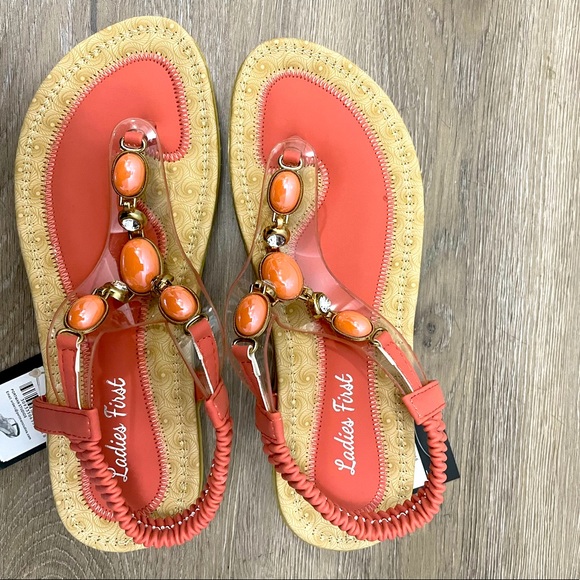 Handcrafted Luxury Orange women sandals - Picture 1 of 3